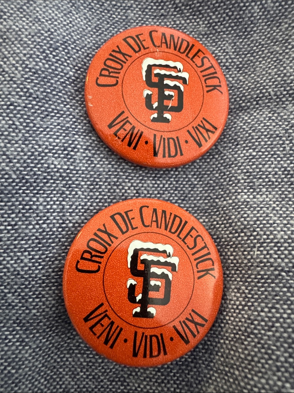 Croix de Candlestick SF Giants Pins - Two Pins Vintage Collectible